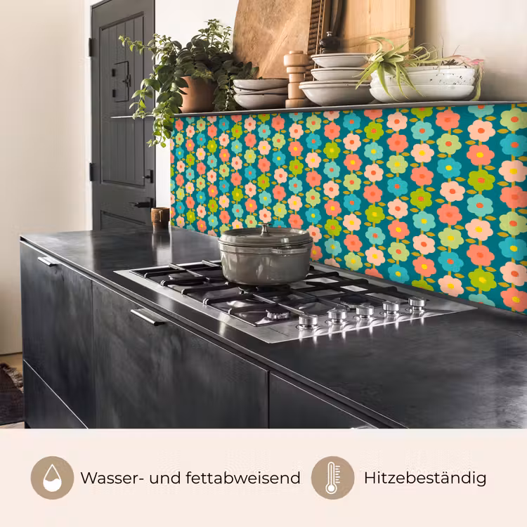 Patroon - Bloemen - Retro - Jaren 70 keuken achterwand 2 middel 871 -usp_DE