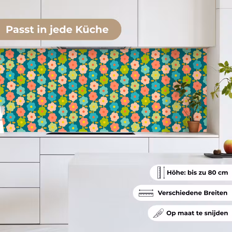 Patroon - Bloemen - Retro - Jaren 70 keuken achterwand 2 middel 871 -sfeer4_DE