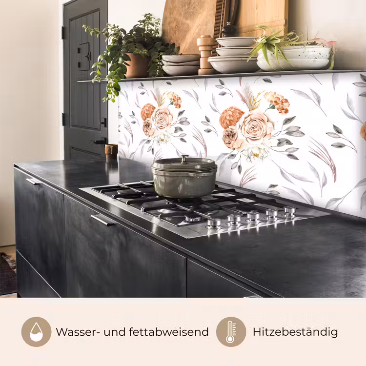 Patronen - Bloemen - Roos - Wit keuken achterwand 2 middel 871 -usp_DE
