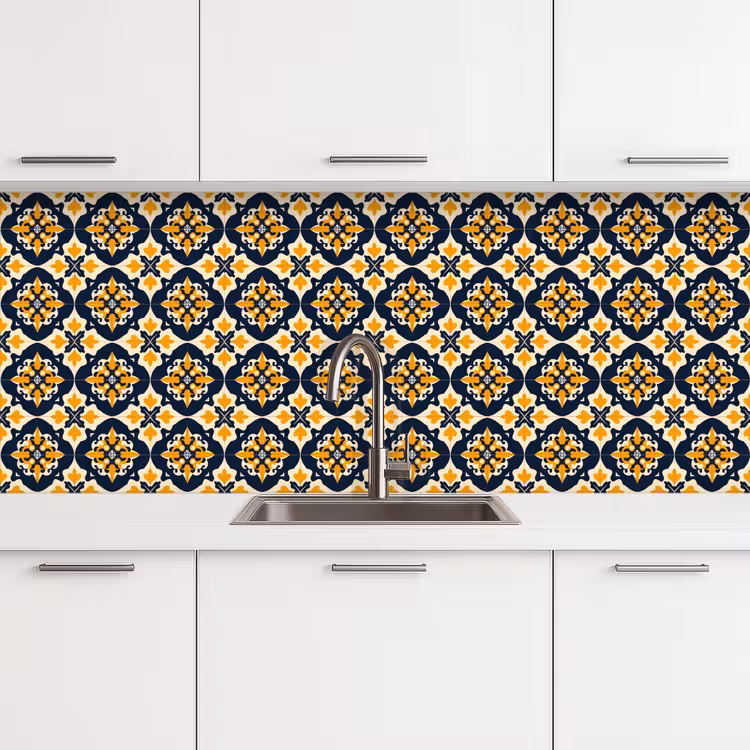 Patroon - Siertegel - Kleurrijk keuken achterwand 2 middel 871 -3d