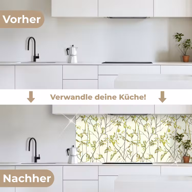 Patroon - Jungle - Planten keuken achterwand 2 middel 871 -voor-na_DE