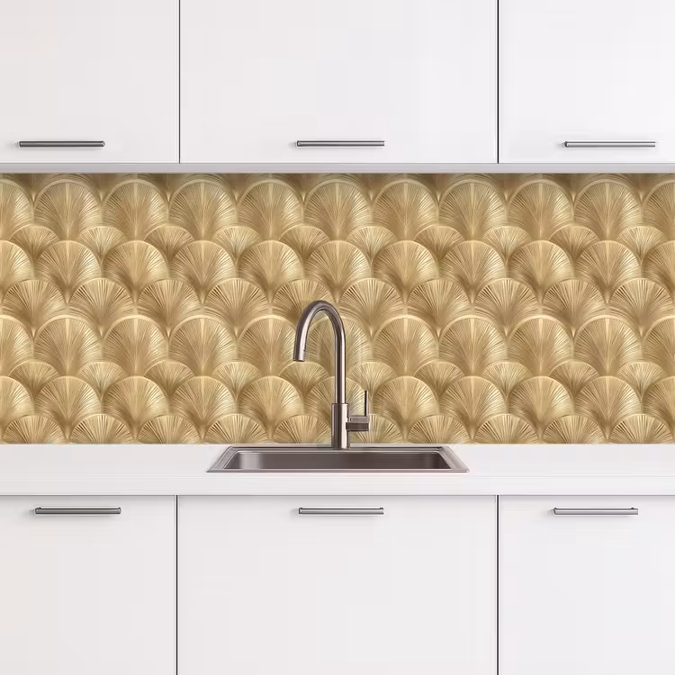 Patroon - Waaier - Goud keuken achterwand 2 middel 871 -3d