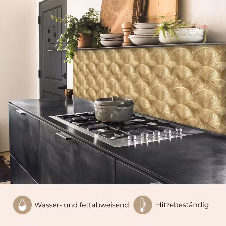 Patroon - Waaier - Goud keuken achterwand 2 middel 871 -usp_DE