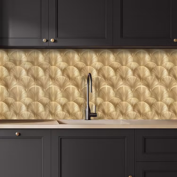 Patroon - Waaier - Goud keuken achterwand 2 middel 871 -sfeer1