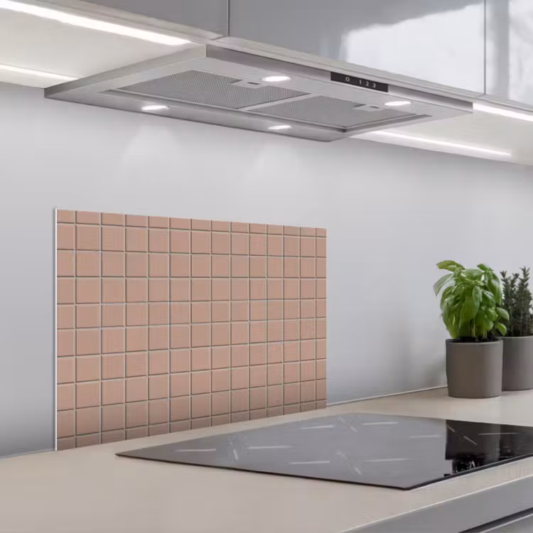 Patroon - Tegel - Oudroze keuken achterwand spatscherm klein 900 -3d_schuin