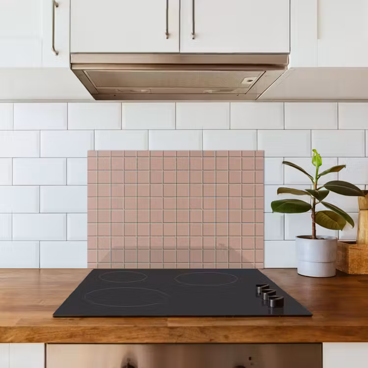 Patroon - Tegel - Oudroze keuken achterwand spatscherm klein 900 -sfeer2