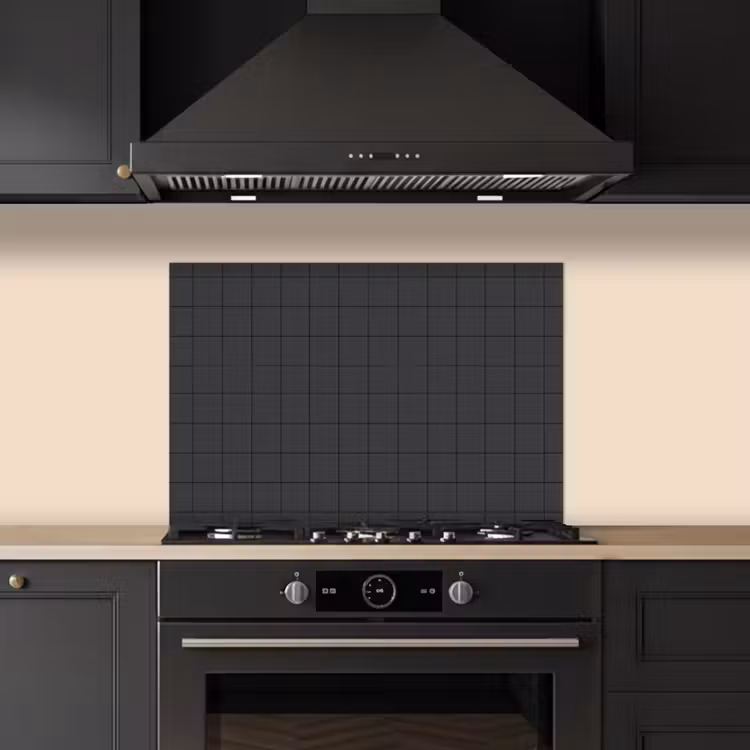 Patroon - Tegel - Antraciet keuken achterwand spatscherm klein 900 -sfeer1