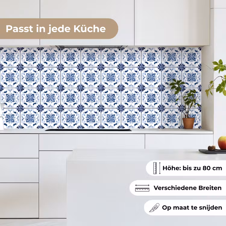 Patroon - Tegel - Blauw keuken achterwand 2 middel 871 -sfeer4_DE