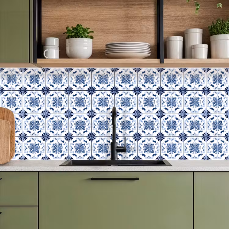 Patroon - Tegel - Blauw keuken achterwand 2 middel 871 -sfeer3
