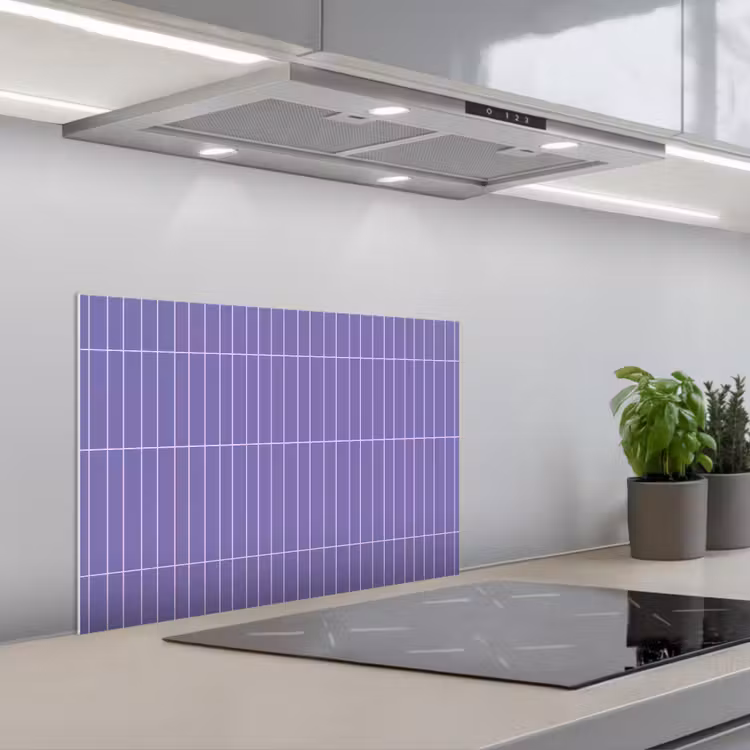 Patroon - Tegel - Lila keuken achterwand spatscherm klein 900 -3d_schuin