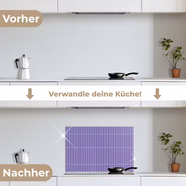 Patroon - Tegel - Lila keuken achterwand spatscherm klein 900 -voor_na_DE