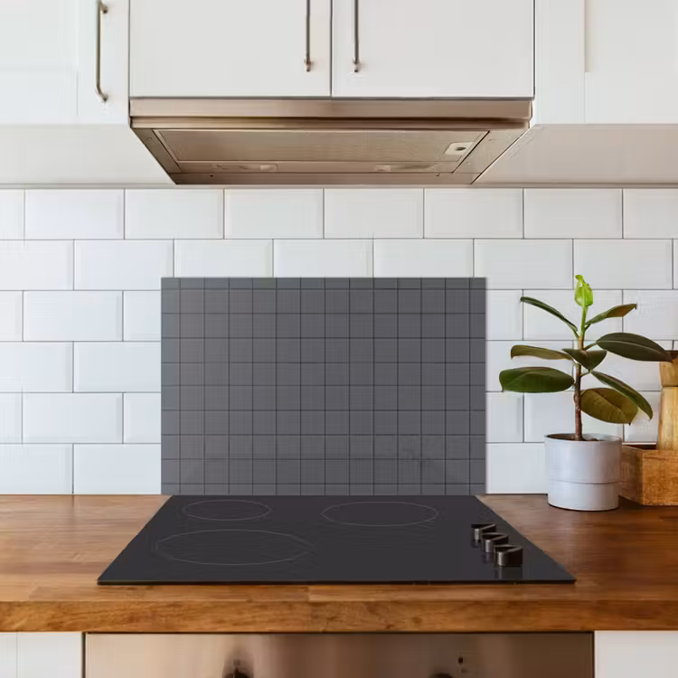 Patroon - Tegel - Grafiet - Grijs keuken achterwand spatscherm klein 900 -sfeer2