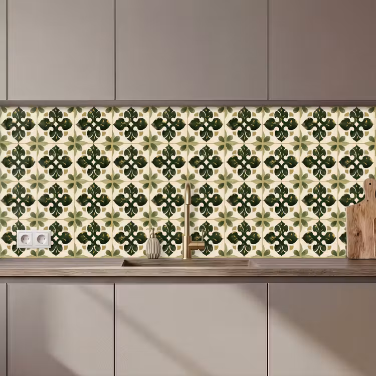 Patroon - Tegel - Groen keuken achterwand 2 middel 871 zz_3dshopping