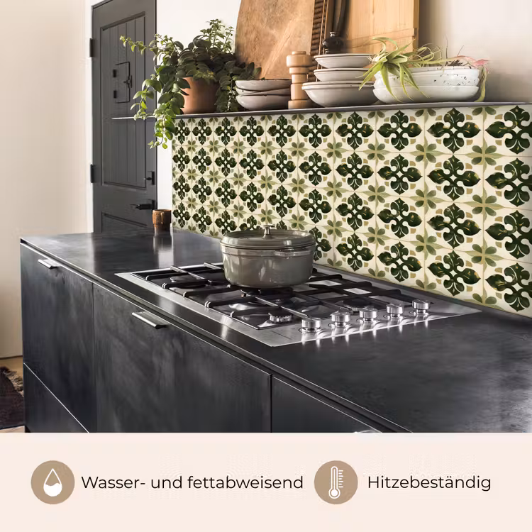 Patroon - Tegel - Groen keuken achterwand 2 middel 871 -usp_DE