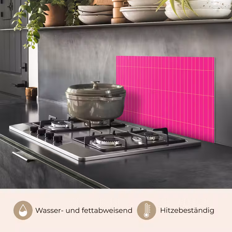 Patroon - Tegel - Magenta - Roze keuken achterwand spatscherm klein 900 -usp_DE