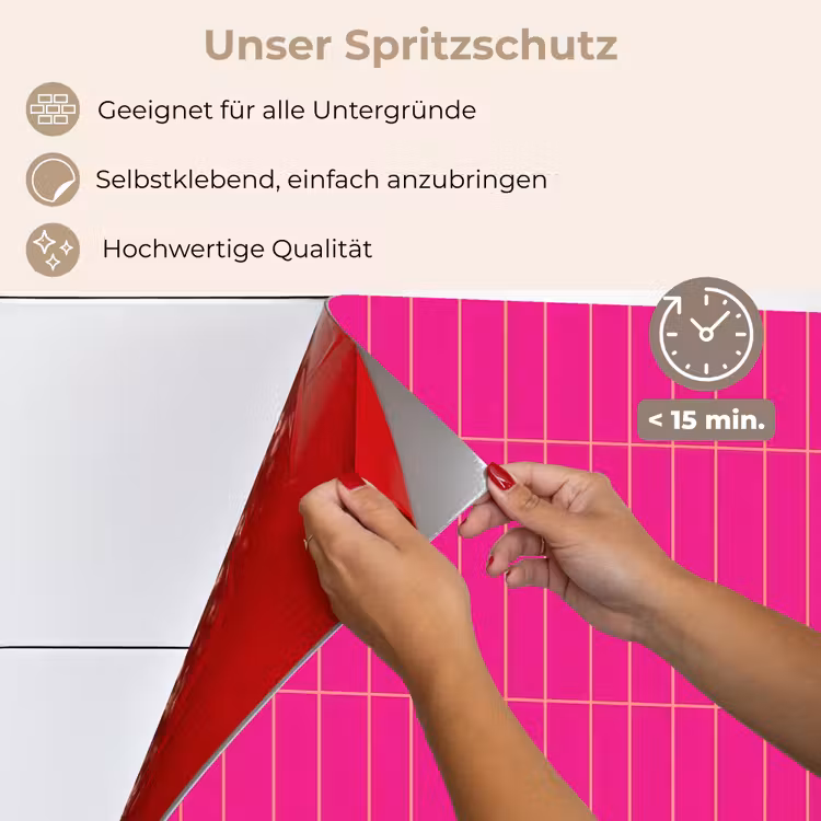 Patroon - Tegel - Magenta - Roze keuken achterwand spatscherm klein 900 -spatscherm_DE