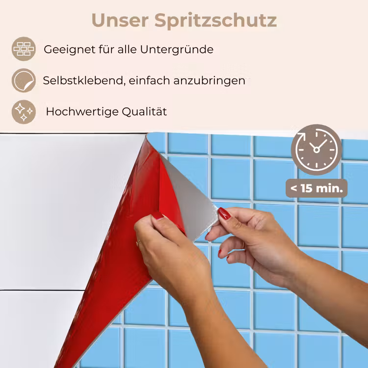 Patroon - Tegel - Pastel - Blauw keuken achterwand spatscherm klein 900 -spatscherm_DE