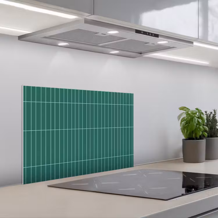 Patroon - Tegel - Saliegroen keuken achterwand spatscherm klein 900 -3d_schuin