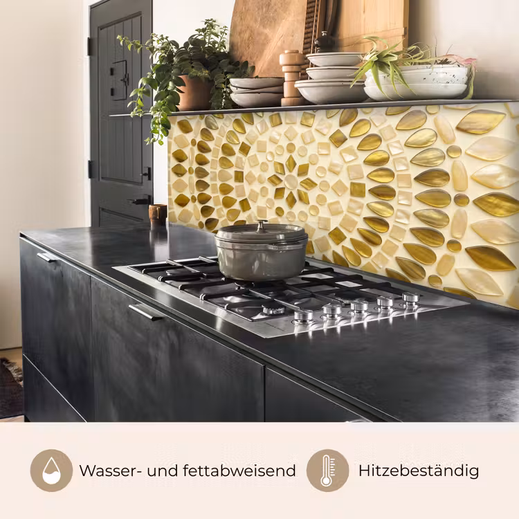 Patroon - Vormen - Mozaïek - Abstract - Goud keuken achterwand 2 middel -usp_DE