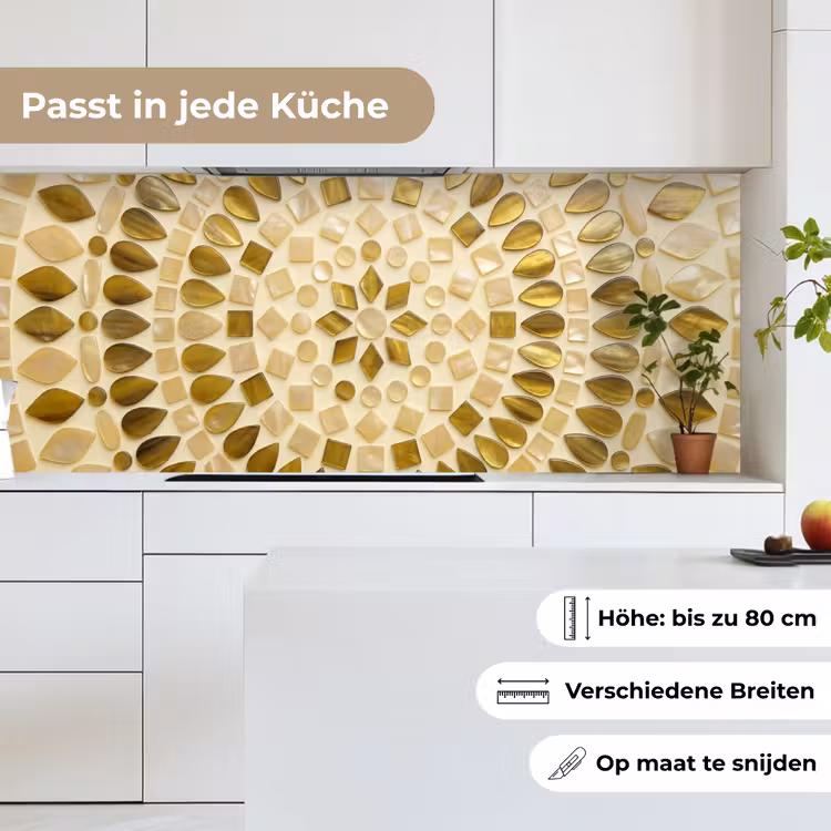 Patroon - Vormen - Mozaïek - Abstract - Goud keuken achterwand 2 middel -sfeer4_DE