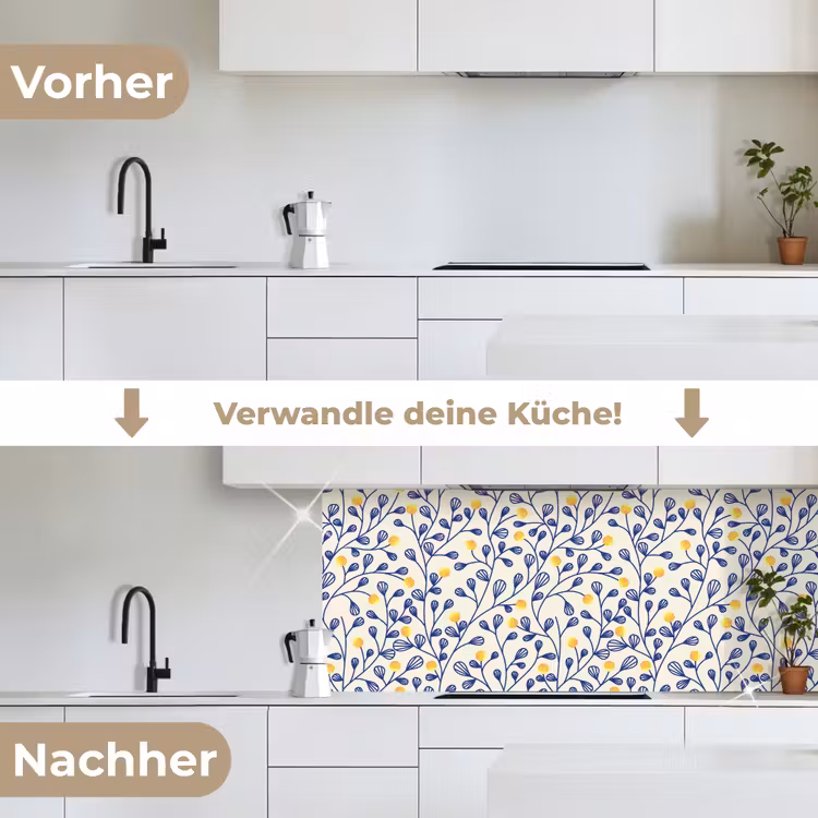 Patronen - Geel - Minimalistisch keuken achterwand 2 middel 871 -voor-na_DE
