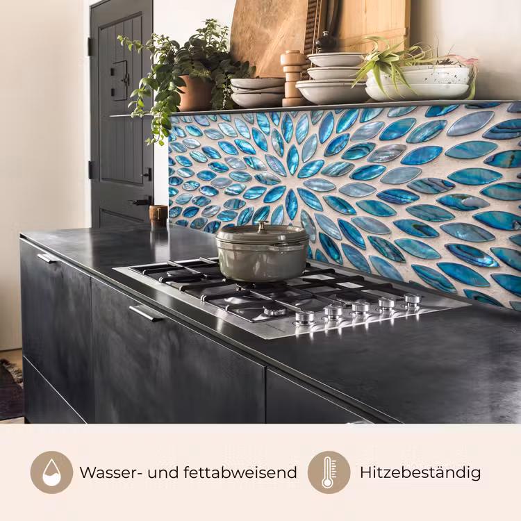 Patroon - Glans - Abstract - Blauw - Decoratie keuken achterwand 2 middel -usp_DE