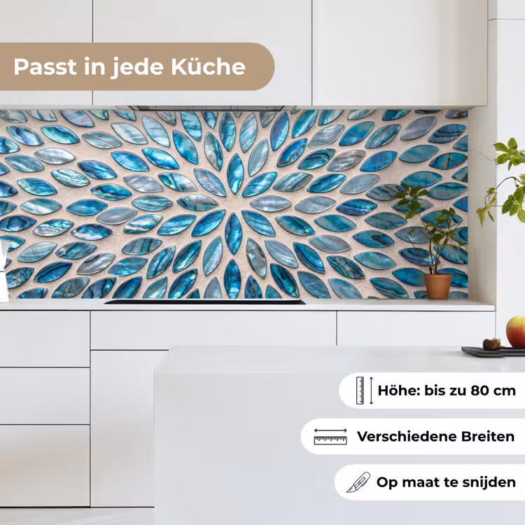 Patroon - Glans - Abstract - Blauw - Decoratie keuken achterwand 2 middel -sfeer4_DE