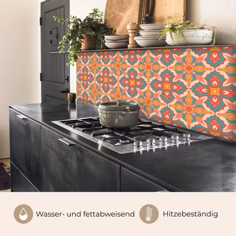 Patroon - Hippie - Oranje keuken achterwand 2 middel 871 -usp_DE