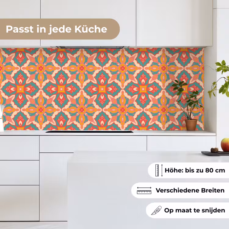 Patroon - Hippie - Oranje keuken achterwand 2 middel 871 -sfeer4_DE