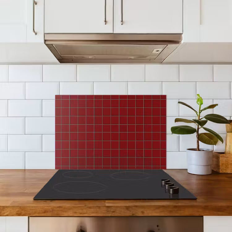 Patroon - Tegels - Burgundy keuken achterwand spatscherm klein 900 -sfeer2