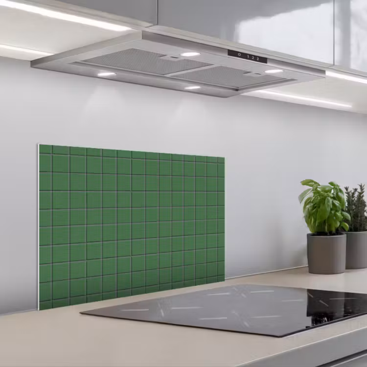 Patroon - Tegels - Groen keuken achterwand spatscherm klein 900 -3d_schuin