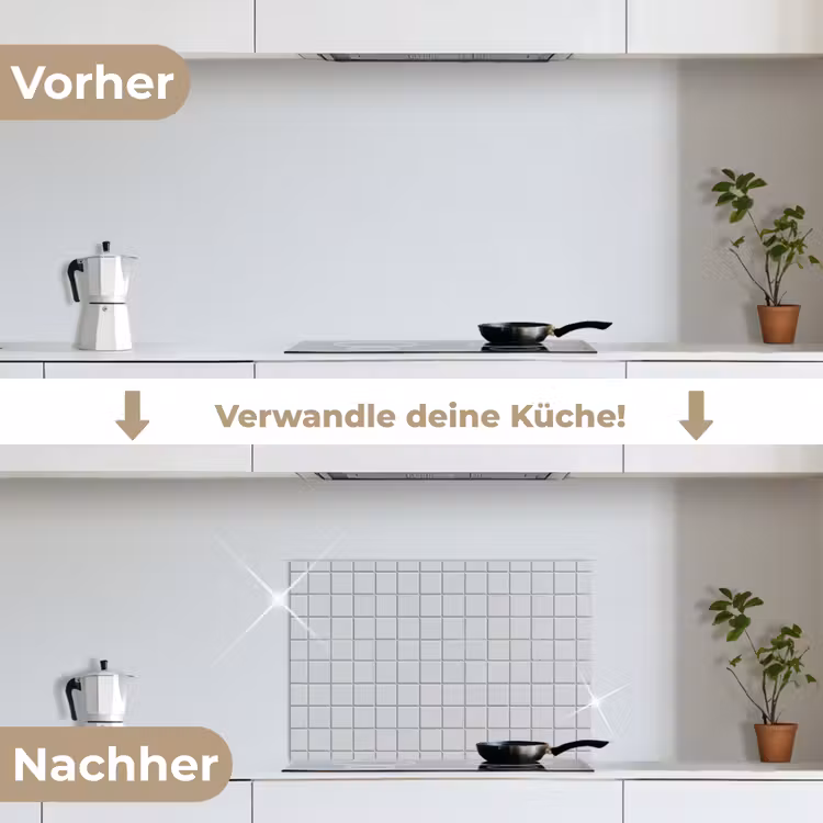 Patroon - Tegels - Licht - Grijs keuken achterwand spatscherm klein 900 -voor_na_DE