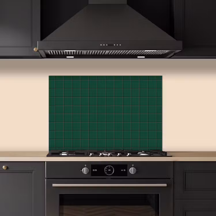 Patroon - Tegels - Dennen - Groen keuken achterwand spatscherm klein 900 -sfeer1