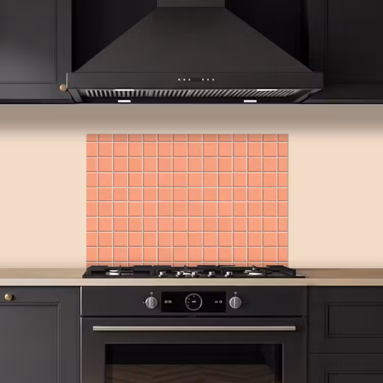 Patroon - Tegels - Perzik keuken achterwand spatscherm klein 900 -sfeer1
