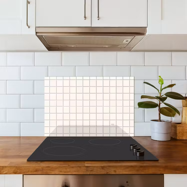 Patroon - Tegels - Wit keuken achterwand spatscherm klein 900 -sfeer2