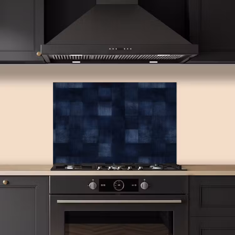 Patroon - Ruit - Marineblauw keuken achterwand spatscherm klein 900 -sfeer1