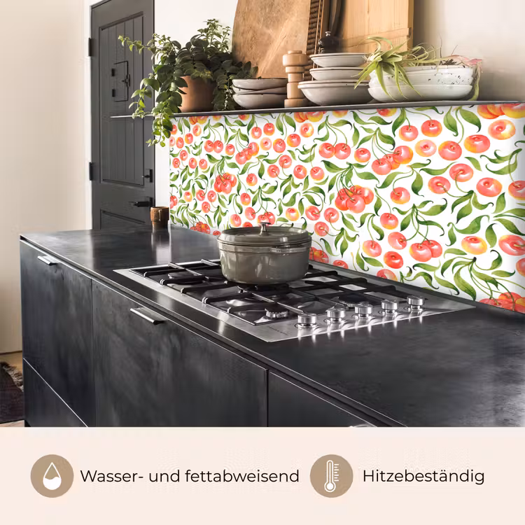 Patroon - Kersen - Wit keuken achterwand 2 middel 871 -usp_DE