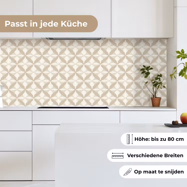 Patroon - Klassiek - Beige keuken achterwand 2 middel 871 -sfeer4_DE