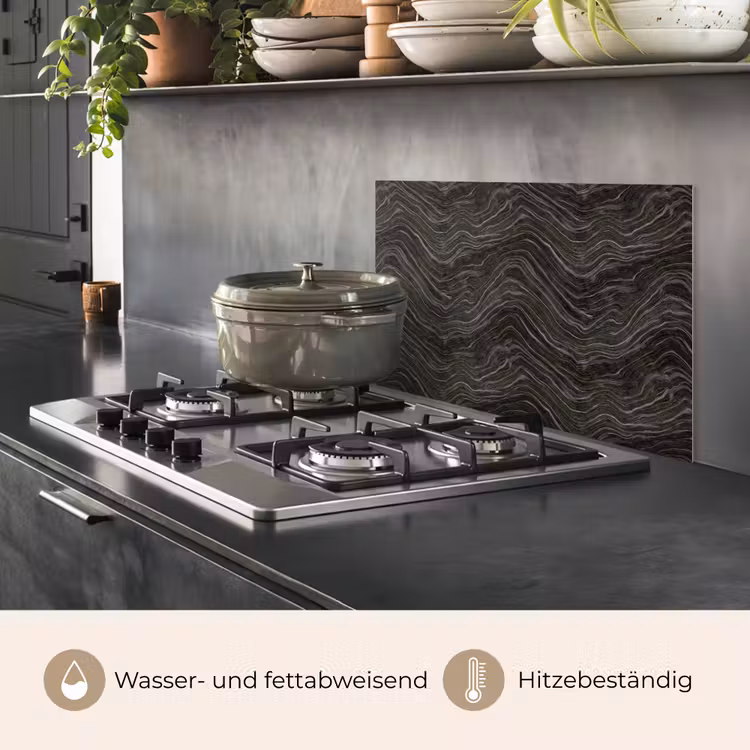 Patroon - Contrast - Antraciet keuken achterwand spatscherm klein 900 -usp_DE