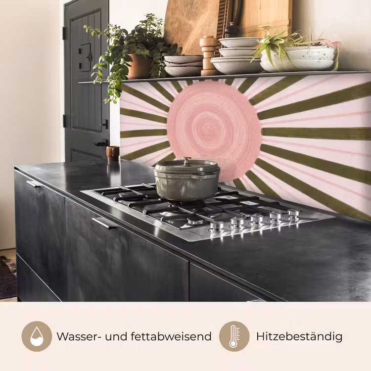 Patroon - Cirkel - Stralen - Abstract - Roze keuken achterwand 2 middel -usp_DE