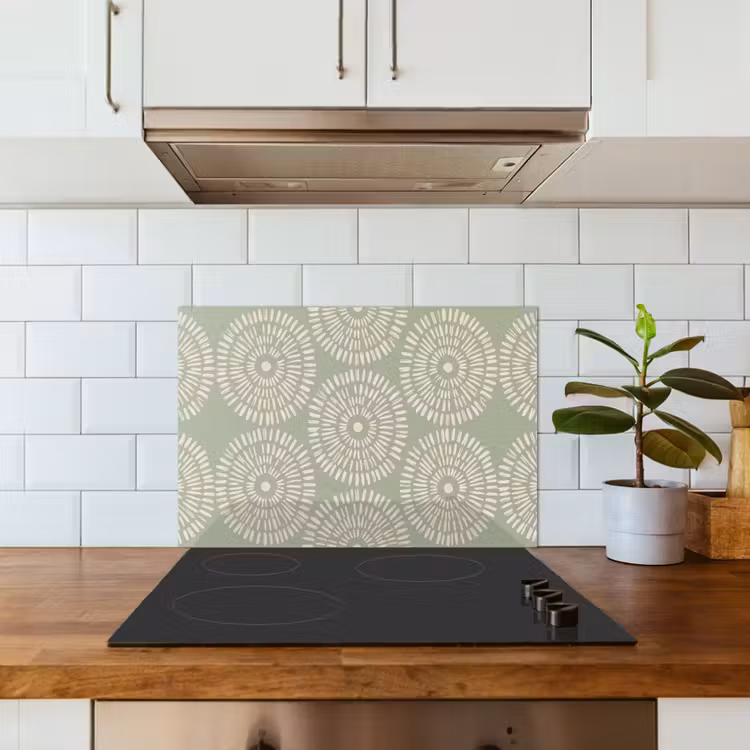 Patroon - Cirkels - Abstract - Modern - Groen keuken achterwand spatscherm klein -sfeer2