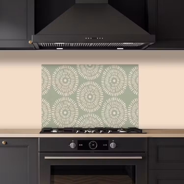 Patroon - Cirkels - Abstract - Modern - Groen keuken achterwand spatscherm klein -sfeer1