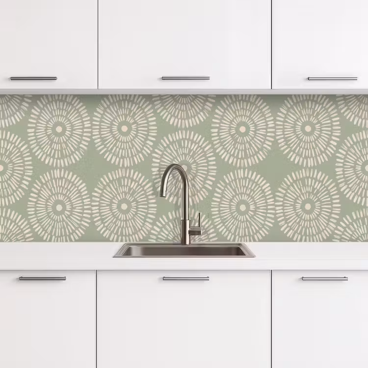 Patroon - Cirkels - Abstract - Modern - Groen keuken achterwand 2 middel -3d