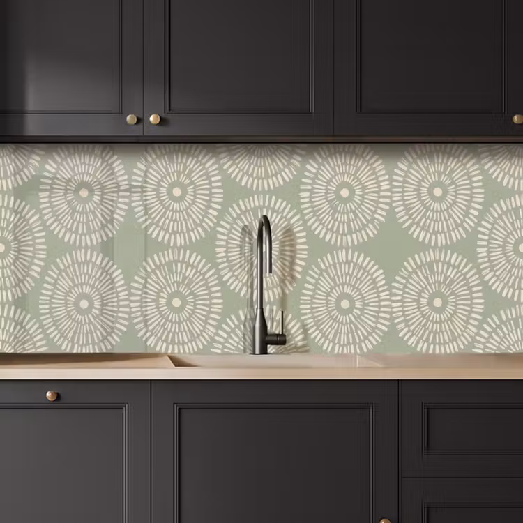 Patroon - Cirkels - Abstract - Modern - Groen keuken achterwand 2 middel -sfeer1