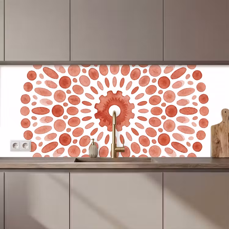 Patroon - Cirkels - Abstract - Modern - Rood keuken achterwand 2 middel zz_3dshopping