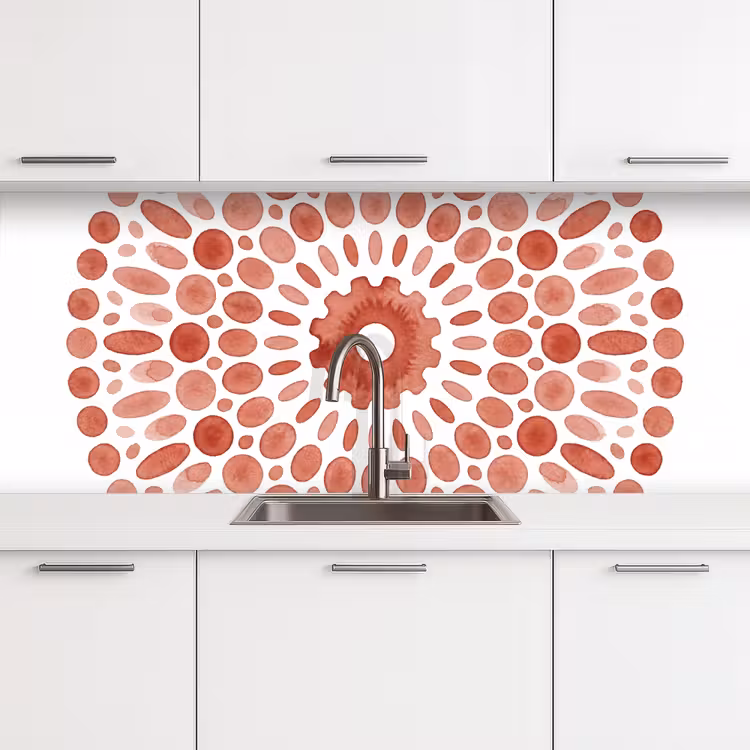 Patroon - Cirkels - Abstract - Modern - Rood keuken achterwand 2 middel -3d