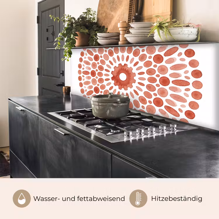 Patroon - Cirkels - Abstract - Modern - Rood keuken achterwand 2 middel -usp_DE
