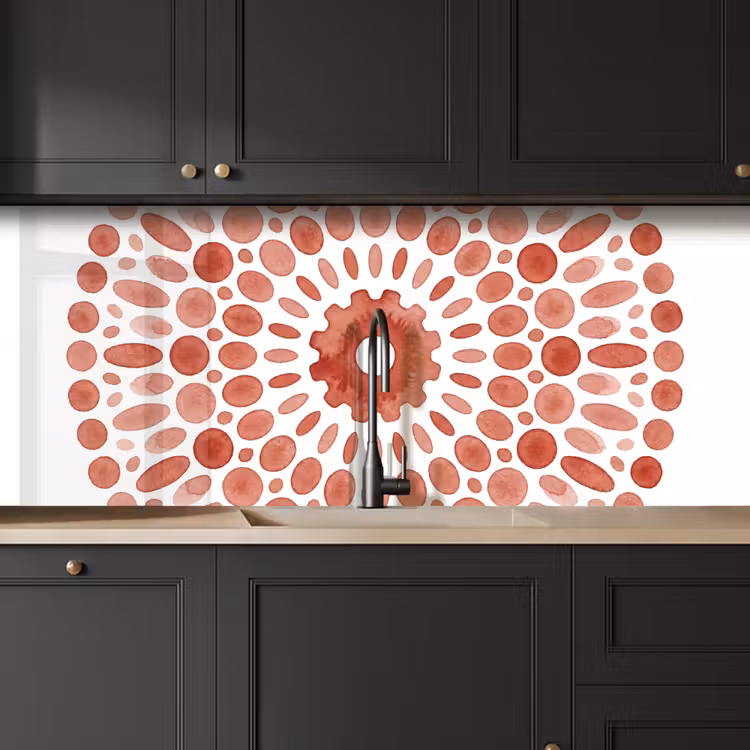 Patroon - Cirkels - Abstract - Modern - Rood keuken achterwand 2 middel -sfeer1