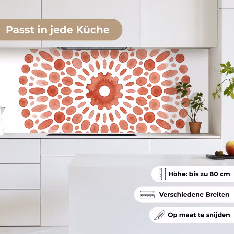 Patroon - Cirkels - Abstract - Modern - Rood keuken achterwand 2 middel -sfeer4_DE