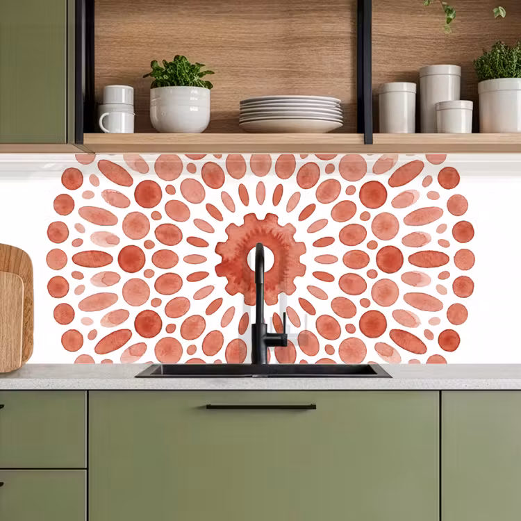 Patroon - Cirkels - Abstract - Modern - Rood keuken achterwand 2 middel -sfeer3